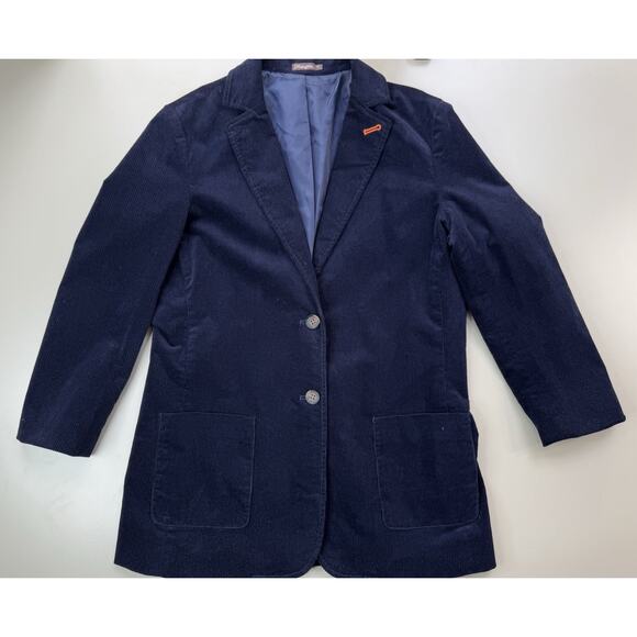 J.Mclaughlin Womens Aubrey Blazer Jacket M Navy Blue Corduroy Preppy Academia - Picture 2 of 14